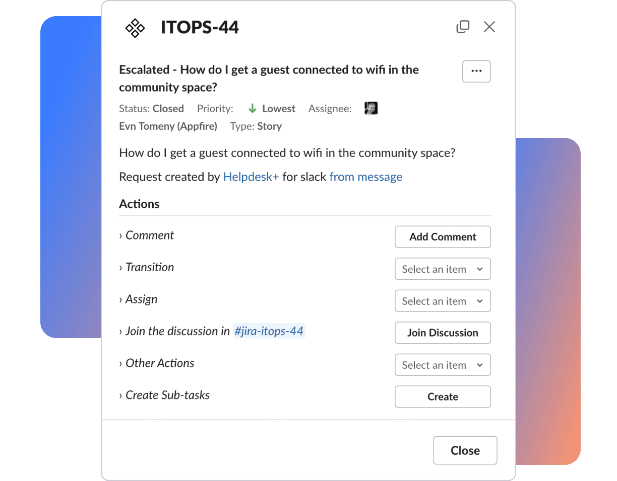Slack message showcasing a Jira Integration Plus notification about a new security alert issue, including issue status, priority, assignee, and a view button.